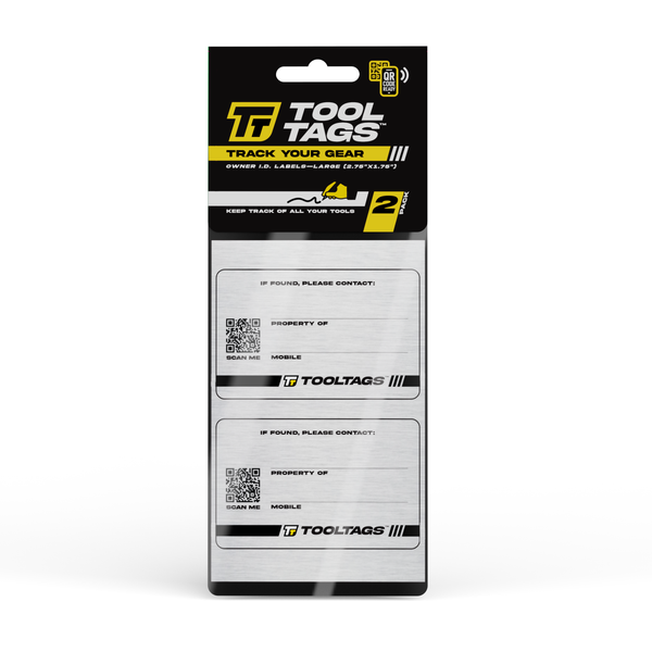 ToolTags - Asset Tags - QR Code Technology - Large - 2.xxxx x 2.85