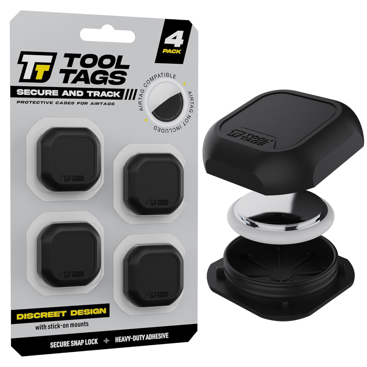 ToolTags Protective Case - For Use with AirTag - 4 Pack