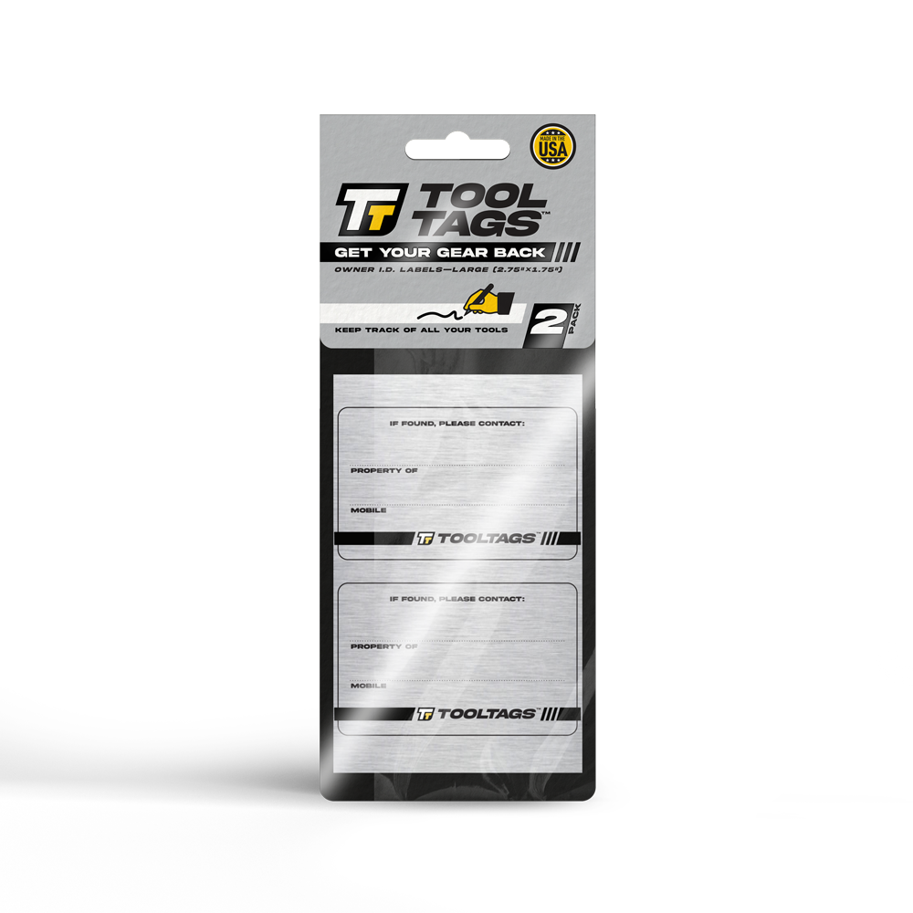 ToolTags® - Personalized Owner ID Labels - Includes Optional Laminate: Size: Large (2 Labels)