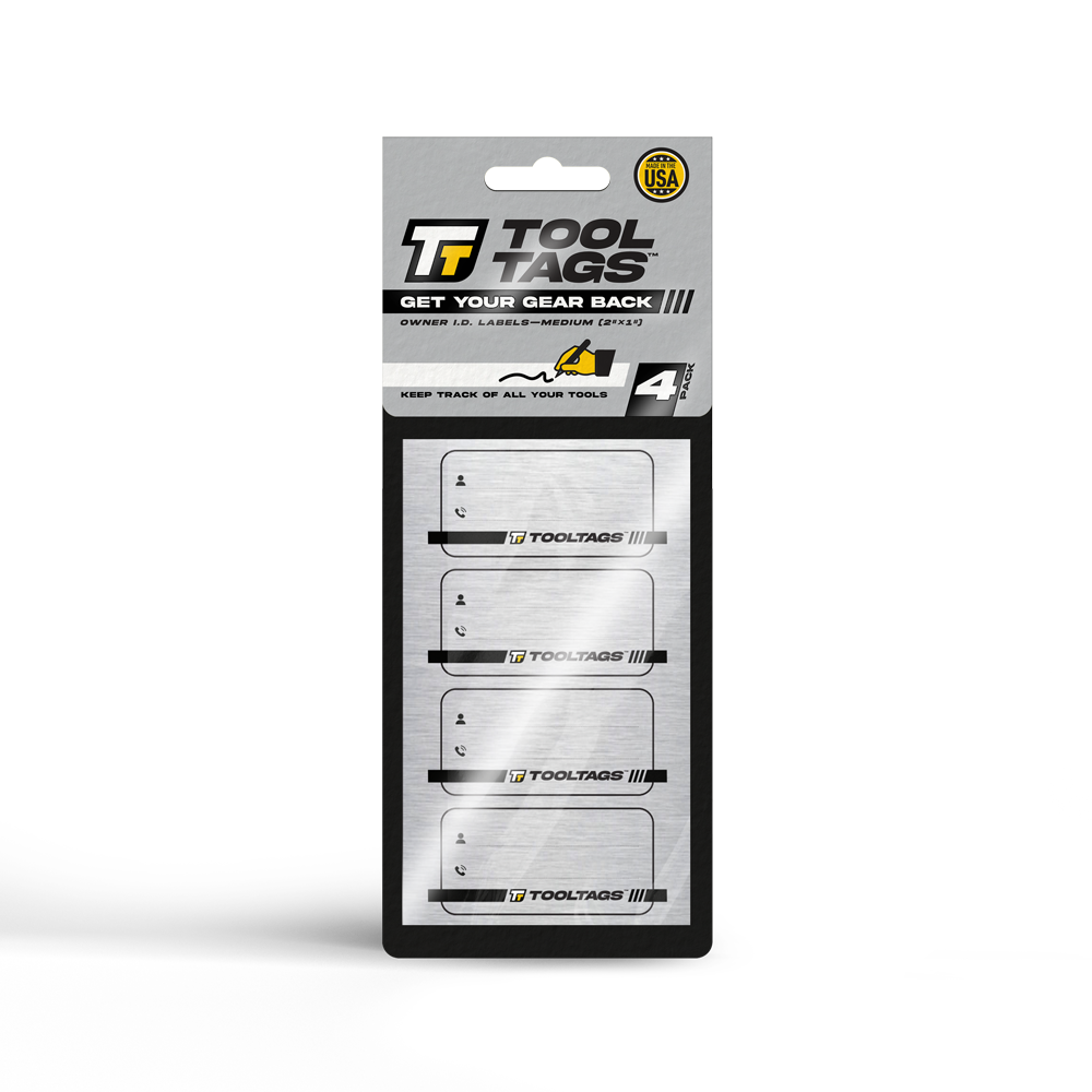 ToolTags®Personalized Owner ID Labels - Includes Optional Laminate - Size: Medium (4 Labels)