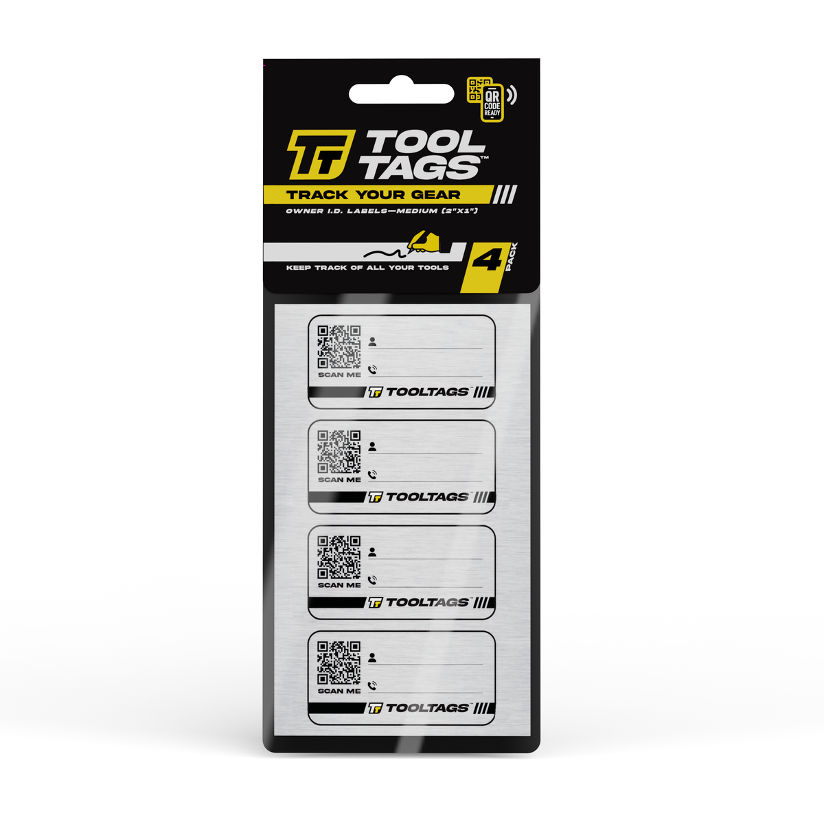 ToolTags - Asset Tags - QR Code Technology - Medium - 2" x 1"