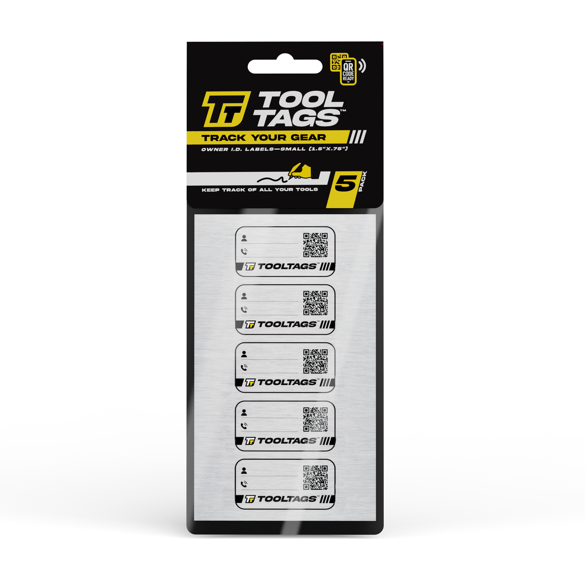 ToolTags - Asset Tags - QR Code Technology - Small - .75" x 1"