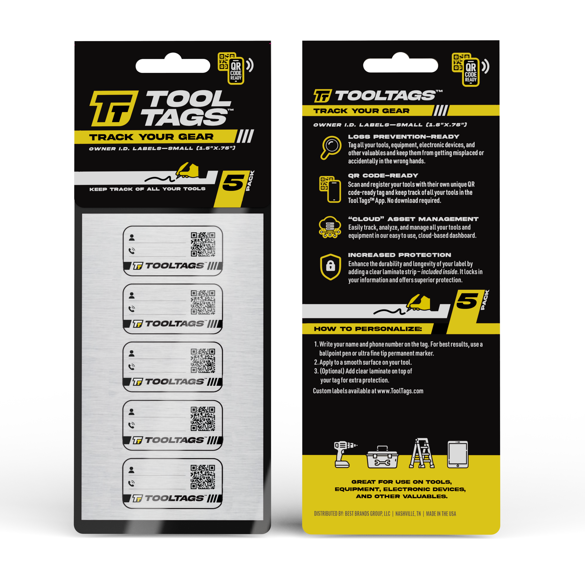 ToolTags - Asset Tags - QR Code Technology - Small - .75
